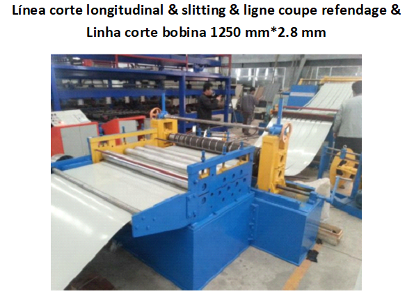 Lnea corte longitudinal, slitter, corte bobina, ligne coupe refendage, linha  corte bobina ao